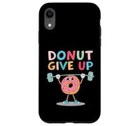 Divertente ciambella per bodybuilder rinunciare alla palestra sollevamento pesi fitness Custodia per iPhone XR