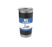 Divertente Ciao, mi chiamo Jim Bicchiere termico in acciaio inox doppia parete