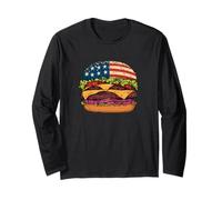 Divertente Cibo Burger in America Colori Costume Maglia a Manica