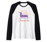 Divertente Citazione Cane Skateboard Dopo Una Lunga Giornata Maglia con Maniche Raglan