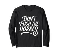 Divertente citazione di boxe Don't Push The Horses Maglia a Manica