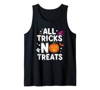 Divertente Citazione di Halloween Tutti i Trucchi No Treats Spooky Ottobre Canotta