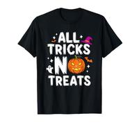 Divertente Citazione di Halloween Tutti i Trucchi No Treats Spooky Ottobre Maglietta