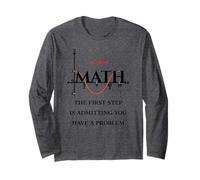 Divertente Citazione Matematica, Math The First Step is Admitting You Have Maglia a Manica
