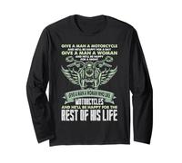Divertente Citazione Moto Biker Lifestyle Graphic Maglia a Manica