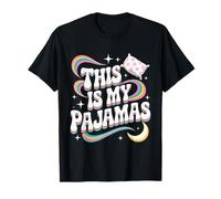 Divertente citazione This is my pigiama carino arcobaleno pigiameria Maglietta