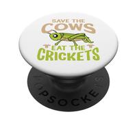 Divertente citazione vegana - Mangia i grilli - Salva le mucche PopSockets PopGrip Adesivo