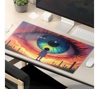 Divertente Citazioni Mouse Pad Ragazza che guarda l'occhio gigante Tappetino per mouse Kawaii Accessori da scrivania Divertenti tappetini per il mouse per scrivania
