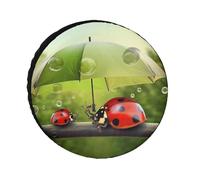 Divertente coccinella che tiene ombrelli coperture per pneumatici impermeabili anti UV copertura per pneumatici da 26 pollici per asse singolo per camper, camion, SUV, rimorchio, universale, per tutte