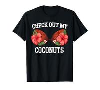 Divertente cocco reggiseno fiore tette controllare le mie noci di cocco donne Maglietta