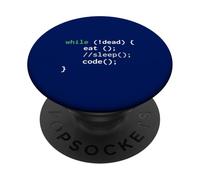 Divertente codice Eat Sleep Ripeti codifica Programmatore Grafica Nerd PopSockets PopGrip Adesivo