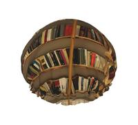 Divertente collezione di scaffali per libri e scale stampa riutilizzabile cuffia da doccia per donne cuffie da doccia con doppio strato elastico per capelli lunghi bagno