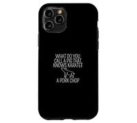 Divertente come si chiama un maiale che conosce il karate una braciola di maiale Custodia per iPhone 11 Pro
