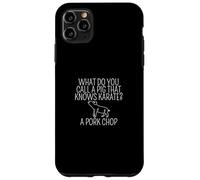 Divertente come si chiama un maiale che conosce il karate una braciola di maiale Custodia per iPhone 11 Pro Max