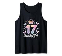 Divertente Compleanno Ragazza 17 dicendo Sparkle Crown Magic Canotta