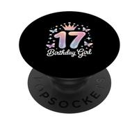 Divertente compleanno ragazza 17 dicendo Sparkle Crown Magic PopSockets PopGrip Adesivo