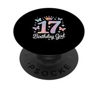 Divertente compleanno ragazza 17 dicendo Sparkle Crown Magic PopSockets PopGrip Adesivo