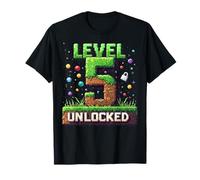 Divertente compleanno ragazzo livello 5 sbloccato, è il mio quinto compleanno Maglietta