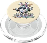 Divertente coniglietto da baseball a goccia Tie Dye Pasqua ragazzi bambini bambini PopSockets PopGrip per MagSafe