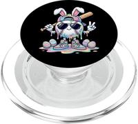 Divertente coniglietto da baseball a goccia Tie Dye Pasqua ragazzi bambini bambini PopSockets PopGrip per MagSafe