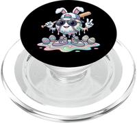 Divertente coniglietto da baseball a goccia Tie Dye Pasqua ragazzi bambini bambini PopSockets PopGrip per MagSafe