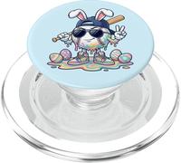 Divertente coniglietto da baseball a goccia Tie Dye Pasqua ragazzi bambini bambini PopSockets PopGrip per MagSafe