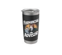 Divertente consulente finanziario gatto Bicchiere termico in acciaio inox doppia parete