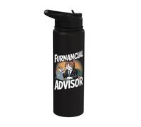 Divertente consulente finanziario gatto Stainless Steel Insulated Water Bottle