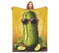 Divertente coperta con aneto sottaceti da donna, in flanella, per casa, divano, letto, divano, morbida e leggera, decorazione per tutte le stagioni, 152 x 127 cm