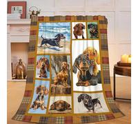 Divertente coperta con bassotto Kawaii Wiener cane peluche coperta accogliente flanella pile animale biancheria da letto roba decorazione cucciolo coperta regalo per amanti dei cani ragazze ragazzi