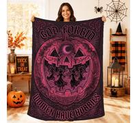 Divertente coperta con citazione di zucche streghe Jack-o'-Lantern, 101 x