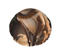 Divertente copertura per capelli da bagno con stampa canguro zoo per donne riutilizzabile doppio strato impermeabile cuffie da doccia per donne signore