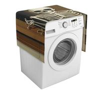 Divertente copertura per lavatrice in tela con scheletro con tasche portaoggetti, copertura antipolvere per lavatrice e asciugatrice, 137,9 x 52,1 cm, per frigorifero e cucina, decorazione per la casa