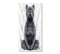 Divertente copertura per porta esterna a forma di cane corso, 91 x 182 cm, per yoga e sport, decorazione per porta anteriore e posteriore, decorazione simpatica e divertente per animali domestici