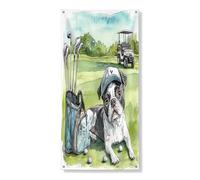 Divertente copertura per porta esterna con cane Boston Terrier, 91 x 182 cm, decorazione per porta anteriore e posteriore, decorazione per porta anteriore e posteriore, simpatica stampa con animali