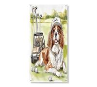 Divertente copertura per porta esterna con cane Cavalier King Charles Spaniel 91,2 x 182,9 cm, decorazione per porta anteriore e posteriore con cucciolo di golf, decorazione per interni e portico