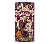 Divertente copertura per porta esterna con cane Corso di Halloween, 36 x 72, spaventosa bara gotica fantasma casa anteriore posteriore banner ingresso uscita decorazione, stampa spettrale decorazione