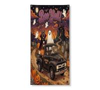 Divertente copertura per porta esterna con cane Corso di Halloween, 36 x 72, spettrale casa infestata camion casa porta anteriore posteriore banner ingresso uscita decorazione, spaventoso casa interni
