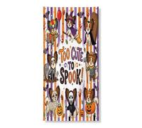 Divertente copertura per porta esterna con cane papillon spaventoso di Halloween, 91 x 182 cm, stile carino con stampa spettrale per porta anteriore e posteriore, decorazione per portico interno per