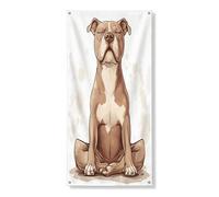 Divertente copertura per porta esterna con cane Pitbull, 91 x 182 cm, per yoga, sport, porta anteriore e posteriore, decorazione per ingresso, carino e divertente decorazione per la casa e il portico