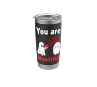 Divertente coppie Halloween boo gioco di parole bootiful fantasma con rose Bicchiere termico in acciaio inox doppia parete