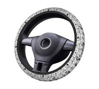 Divertente coprivolante con stampa Ahegao, antiscivolo, morbido, elastico, universale, accessori per auto per donne e uomini, 38 cm