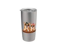 Divertente Corgi con occhiali da sole Bere Cane Mamma e Papà Bicchiere termico in acciaio inox doppia parete