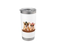 Divertente Corgi con occhiali da sole Bere Cane Mamma e Papà Bicchiere termico in acciaio inox doppia parete