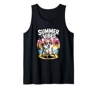 Divertente Corgi Estivo In Vacanza Sulla Spiaggia Canotta