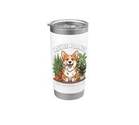 Divertente Corgi Forse le piante sono dipendenti da me cane Bicchiere termico in acciaio inox doppia parete