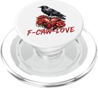 Divertente corvo corvo rosa cuore gotico gioco di parole grafico PopSockets PopGrip per MagSafe
