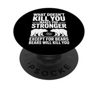 Divertente cosa non ti uccide tranne gli orsi scherzo PopSockets PopGrip Adesivo