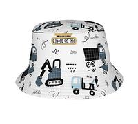 Divertente Costruzione Camion Trasporto Attrezzatura Cappelli da Pescatore per Donna Uomo Cappelli da Pescatore Estivi Unisex Cappellino per Protezione Solare per Adolescenti Packable Trendy Travel Be