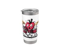 Divertente costume a forma di cuore per gli amanti dei ritmi e della batteria Bicchiere termico in acciaio inox doppia parete